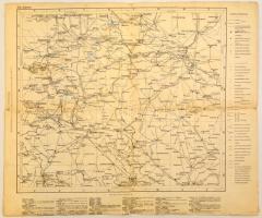 1902 Agram (Zágráb) és környéke vászon térképe 52x60 cm / Linen map of Zagreb