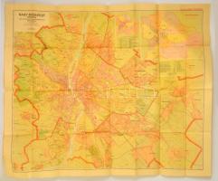 cca 1947 Nagy-Budapest térképe, 1:30000, Honvéd Térképészeti Intézet, 86,5×104 cm
