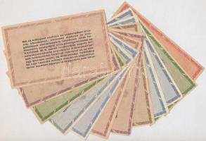 1946. 12db-os vegyes magyar adópengő bankjegy tétel, közte fordított címeres T:III,III-