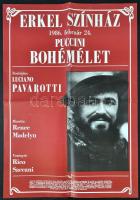 1986 Magyar Állami Operaház és Erkel Színház 1986. februári plakátjai, 4 db, rajtuk Luciano Pavarott...
