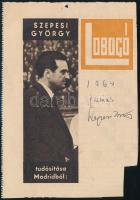 1964 Szepesi György (1922-2018) sportkommentátor aláírása egy újságkívágáson
