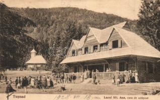 Tusnádfürdő, Baile Tusnad; Lacul Sft. Ana, casa de adapost. Fotograf Oscar Adler Nr. 87. / menház a Szent Anna tónál, turistaház / tourist house, chalet by the lake (Rb)