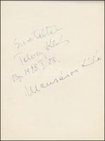 1977-1978 Aláírásgyűjtemény 49 aláírással, rajta: Ruttkai Ottó (1921-1988) színművész, Palotai Boris...