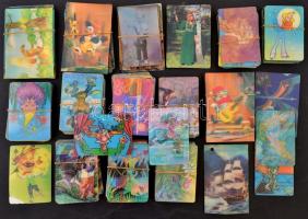 1976-1992 137 db szovjet rajzfilmes képváltós dimenziós kártyanaptár, többféle motívummal, sok rajzfilmmel