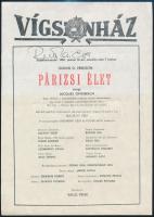 1981 Ruttkai Éva (1927-1986) színésznő aláírása a Vígszínház egy előadásának nyomtatványán
