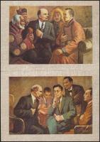 1988 18 db Lenint ábrázoló képsorozat, mappában, 21,5x15 cm