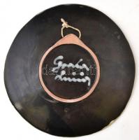 Gorka Lívia (1925-2011): Gyöngytyúkos fali tál. Kézzel festett festett mázas kerámia, jelzett, apró ...