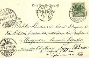 1896 Berlin, Berliner Gewerbe-Ausstellung / Great Industrial Exposition of Berlin, steamship. litho ...