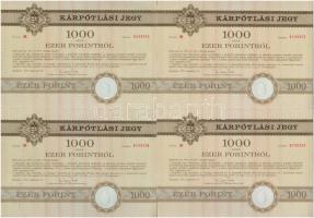 Budapest 1991. "Országos Kárrendezési és Kárpótlási Hivatal" kárpótlási jegye 1000Ft-ról (...