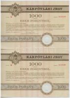 Budapest 1991. "Országos Kárrendezési és Kárpótlási Hivatal" kárpótlási jegye 1000Ft-ról (...