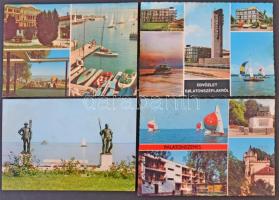 200 db MODERN magyar városképes lap, balatoni üdülőhelyek / 200 modern Hungarian town-view postcards from Lake Balaton