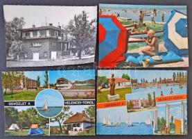 110 db MODERN magyar városképes lap a Balatonról és Velencei tóról / 110 modern Hungarian town-view postcards from Lake Balaton and Velence