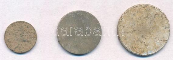 1941-1944. 1P Al veretlen, peremezés nélküli + 2P Al veretlen, peremezett "bozi pengők" + ...