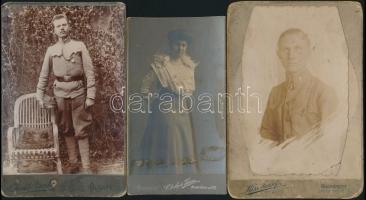 cca 1900 18 db régi keményhátú fotó vegyes méretben