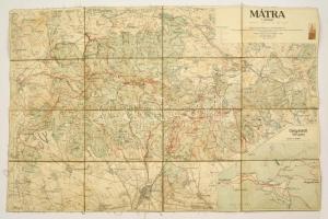 1931 A Mátra és Galyatető és környékének térképe vászonra kasírozva, kiadja a Magyar Királyi Állami Térképészet, 83x62 cm