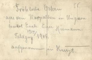 1914-1915 Feldzug. Fröhliche Ostern aus den Karpathen in Ungarn. Aufgenommen in Huszt / Osztrák-magy...