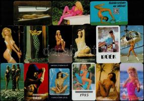 1975-1995 31 Hölgyeket ábrázoló kártyanaptár, az egyik kopott