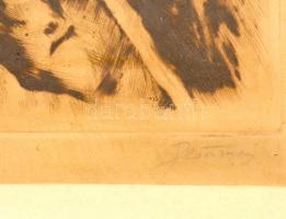 Glatz Oszkár(1872-1958)-Prihoda István (1891-1956): Lány kendőben, rézkarc, papír, jelzett, 36×24 cm