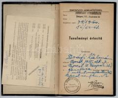 1960-1975 Dráfi Kálmán (1955-) zongoraművész 2 db leckekönyve, Bartók Béla Zeneművészeti Szakiskola,...