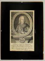 J. Mansfeldt: gróf Batthyány Lajos (1696-1765) nádor, rézmetszet, üvegezett keretben, kissé foltos, 28x17 cm