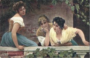 53 db RÉGI hölgy motívumlap / 53 pre-1945 lady motive postcards