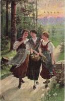 53 db RÉGI hölgy motívumlap / 53 pre-1945 lady motive postcards