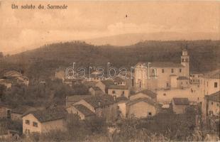 Sarmede, view with church. Ed. Bigontina + K.u.K. Hauptfeldpostamt 550. (EK)