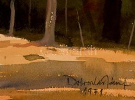 Dobroszláv József (1932-2016): Erdőbelső, akvarell, papír, jelzett paszpartuban, 34x48 cm