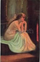 19 db RÉGI enyhén erotikus művészlap / 19 pre-1945 gently erotic art postcards