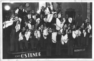 Budapest VII. Café Ostende, Rajkó cigány zenekar - 4 db régi képeslap / 4 pre-1945 postcards