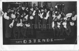 Budapest VII. Café Ostende, Rajkó cigány zenekar - 4 db régi képeslap / 4 pre-1945 postcards