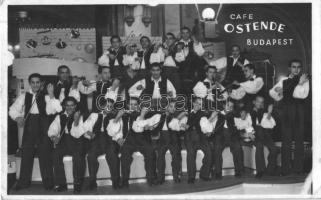 Budapest VII. Café Ostende, Rajkó cigány zenekar - 4 db régi képeslap / 4 pre-1945 postcards