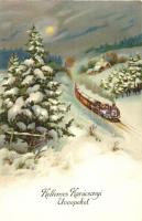 11 db VEGYES újévi és karácsonyi üdvözlőlap / 11 mixed New Year and Christmas greeting cards