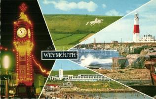 6 db MODERN külföldi órajátékos képeslap / 6 modern European postcards with clock towers