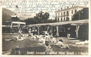 Sestri Levante, Grand Hotel Jensch, beach, sunbathing