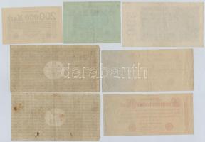 Németország / Weimari Köztársaság 1923. 7db-os vegyes bankjegy és szükségpénz tétel T:I--III
German...