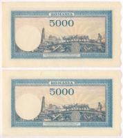 Románia 1944. 5000L (4x) 2+2 sorszámkövetők, "V/3 0829758 - V/3 0829759" és "D/3 0629...