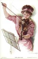 9 db RÉGI hölgy motívumlap / 9 pre-1945 lady motive postcards