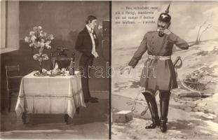 7 db RÉGI első világháborús katonai motívumlap / 7 pre-1945 WWI K.u.K. military art postcards