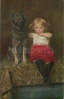 3 db RÉGI kutya motívumlap / 3 pre-1945 dog motive postcards