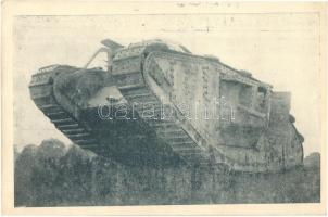 Kilőtt, zsákmányolt MARK IV. angol harckocsi. Margitsziget Hadikiállítás / WWI K.u.K. military, captured British tank