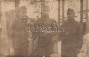 4 db első világháborús osztrák-magyar katona fotó képeslap a Borsa-­Priszlop-Jakobeny keskeny nyomtá...