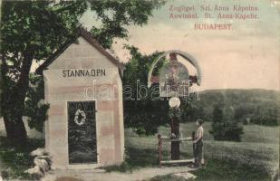 1909 Budapest XII. Zugliget, Szent Anna kápolna (ázott / wet damage)