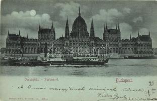 3 db régi magyar városképes lap: Budapest, Esztergom / 3 pre-1945 Hungarian town-view postcards