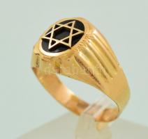 14k arany gyűrű judaika motívummal. Pecsétcsűrű. 4,8 g / 14 C gold judaica ring size: 66