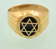 14k arany gyűrű judaika motívummal. Pecsétcsűrű. 4,8 g / 14 C gold judaica ring size: 66