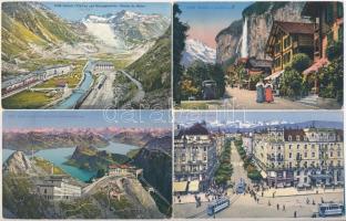 Svájc 41 db régi színes városképes lap / Switzerland 41 old coloured postcards