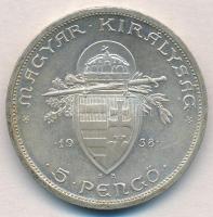 1938. 5P Ag "Szent István" T:2 patina
Adamo P8.1