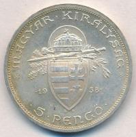 1938. 5P Ag "Szent István" T:2 patina
Adamo P8.1