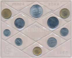 Olaszország 1980-1982. 3db hiányos forgalmi sor, mindegyik 500L Ag nélkül T:1,1- Italy 1980-1982. 3pcs of coin sets, all with missing 500 Lire Ag coin C:UNC,AU